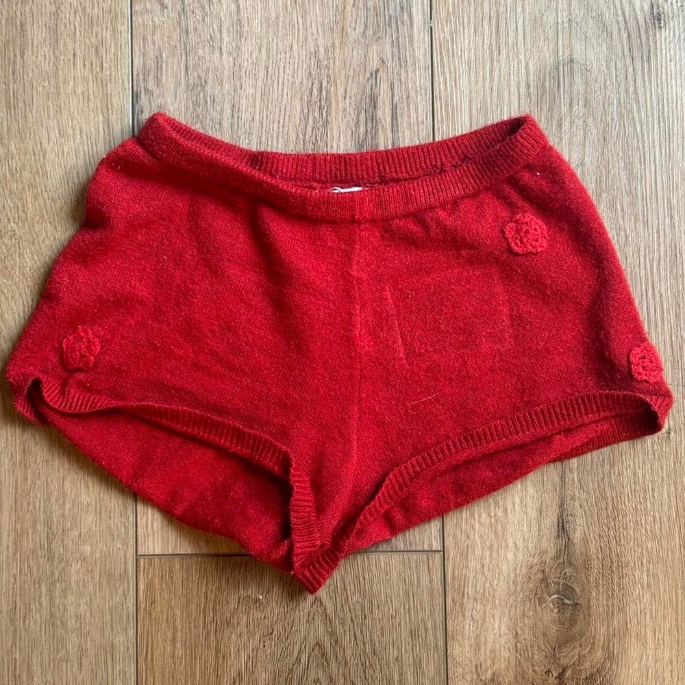 Frankie's Bikinis Red Knit Shorts